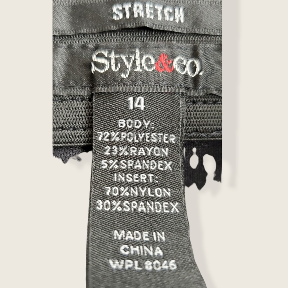 Style and Co Black Knit Pants Sz 14 - Picture 3 of 3